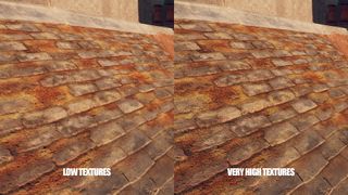 Comparison of the lowest texture details versus the highest