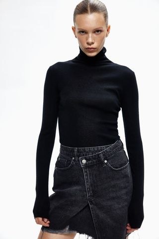 Cashmere-Blend Polo-Neck Jumper