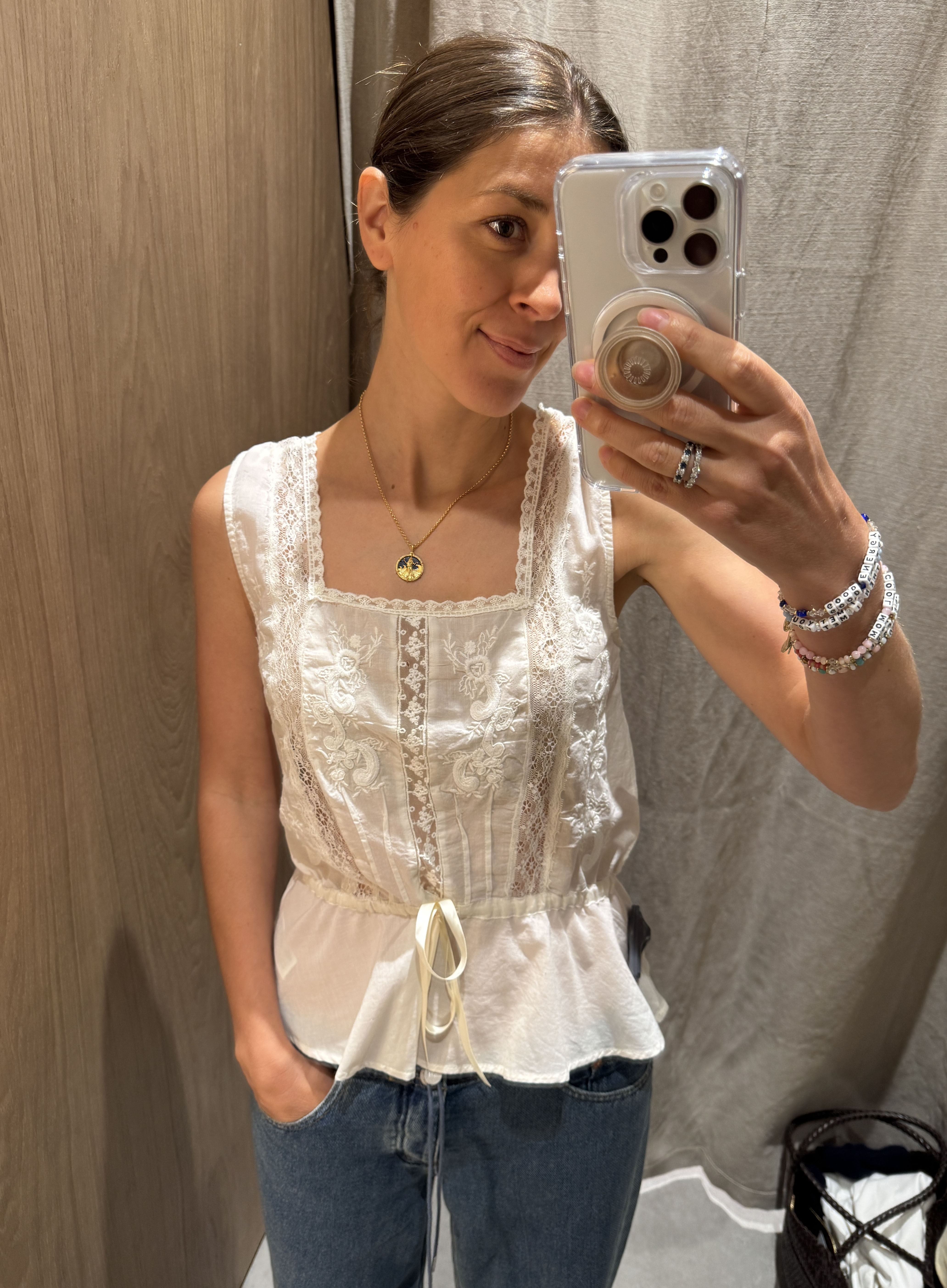 Woman wearing beautiful top