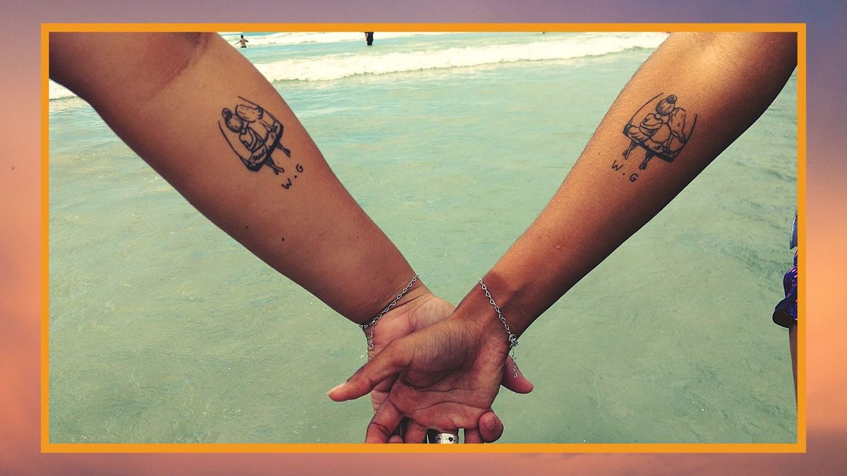 love tattoo for best friends or couples  Tiny Tattoo inc