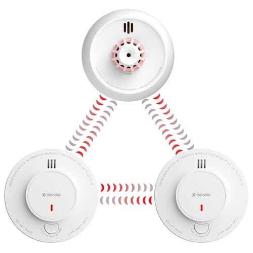 X-Sense Interlinked Smoke and Heat Alarm Bundle, 10-Year Battery, Hs21