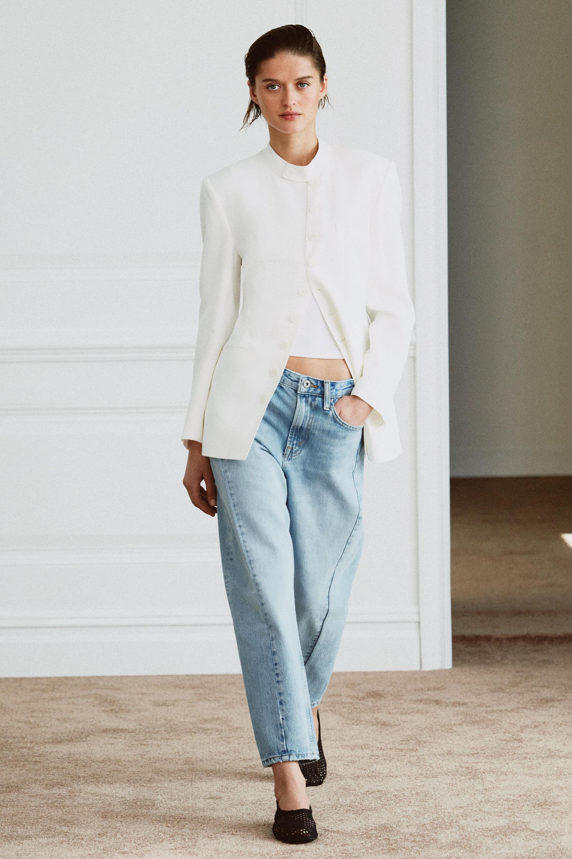 Zw Collection Ankle Relaxed Mid-Rise Jeans