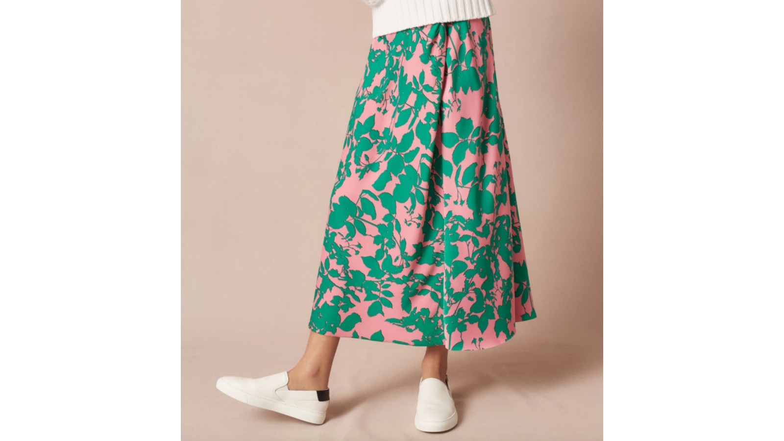 Me + Em Shadow Leaf Knotted Bias Cut Skirt