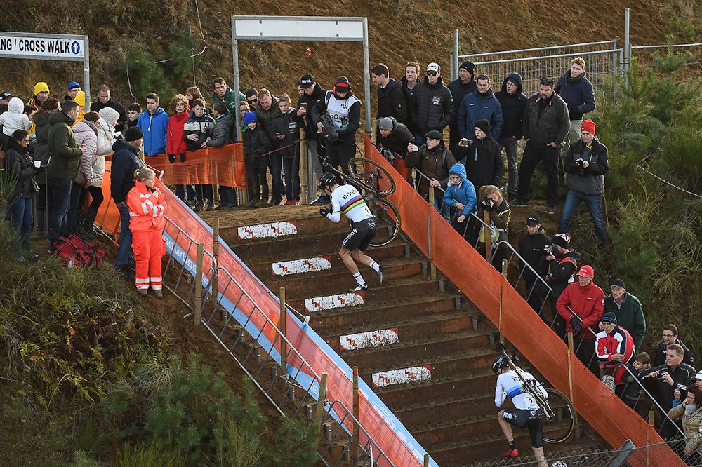 Wout Van Aert on the steps in Zolder