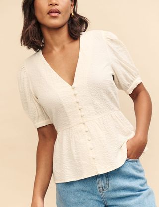 White Puff Sleeve Blouse