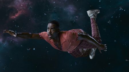 The Doctor (Ncuti Gatwa) floats through space in 'The Interstellar Song Contest.'