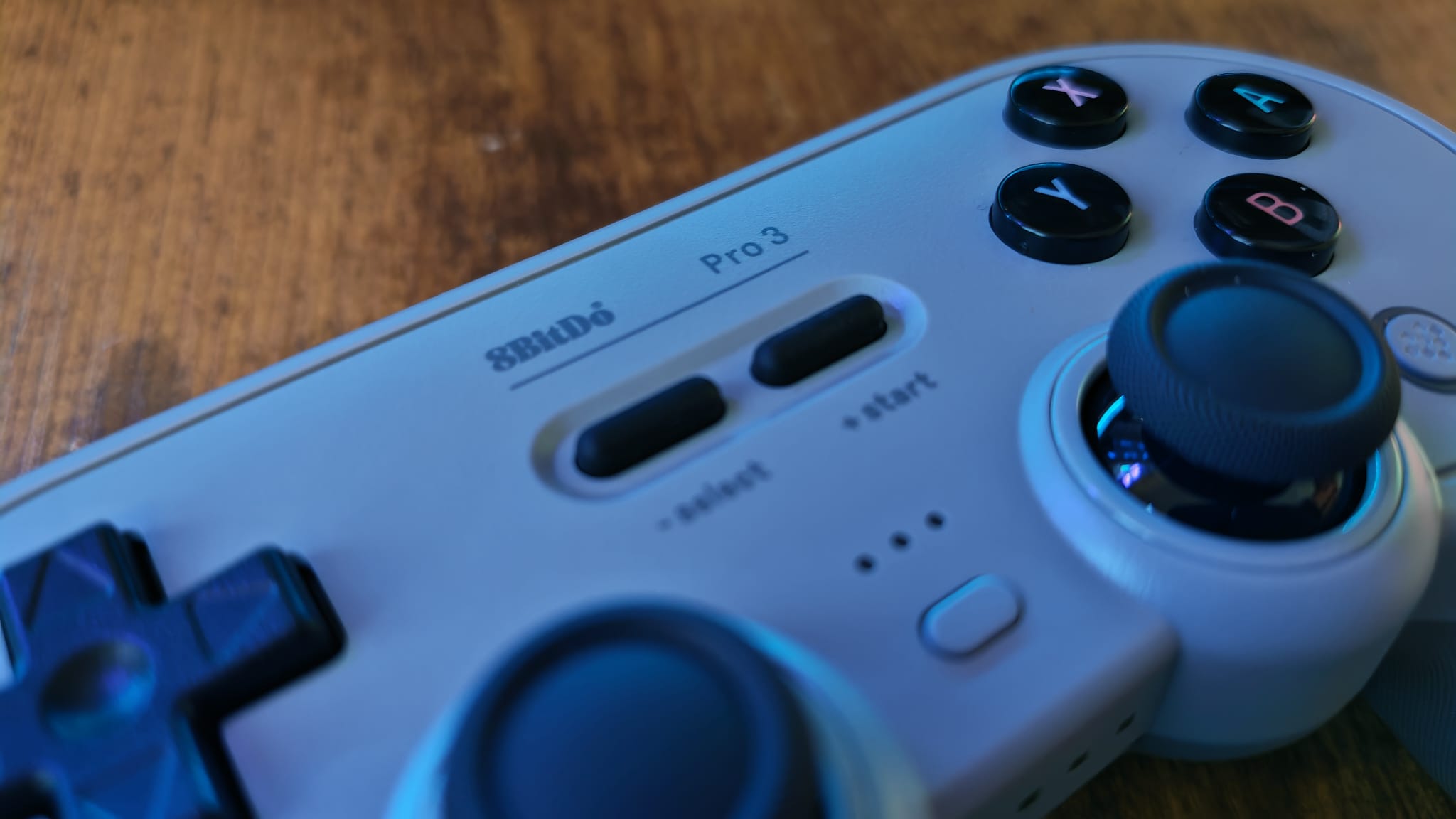 The branding on the 8BitDo Pro 3