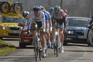 Thomas De Gendt (Vacansoleil-DCM Pro Cycling Team) leads the break