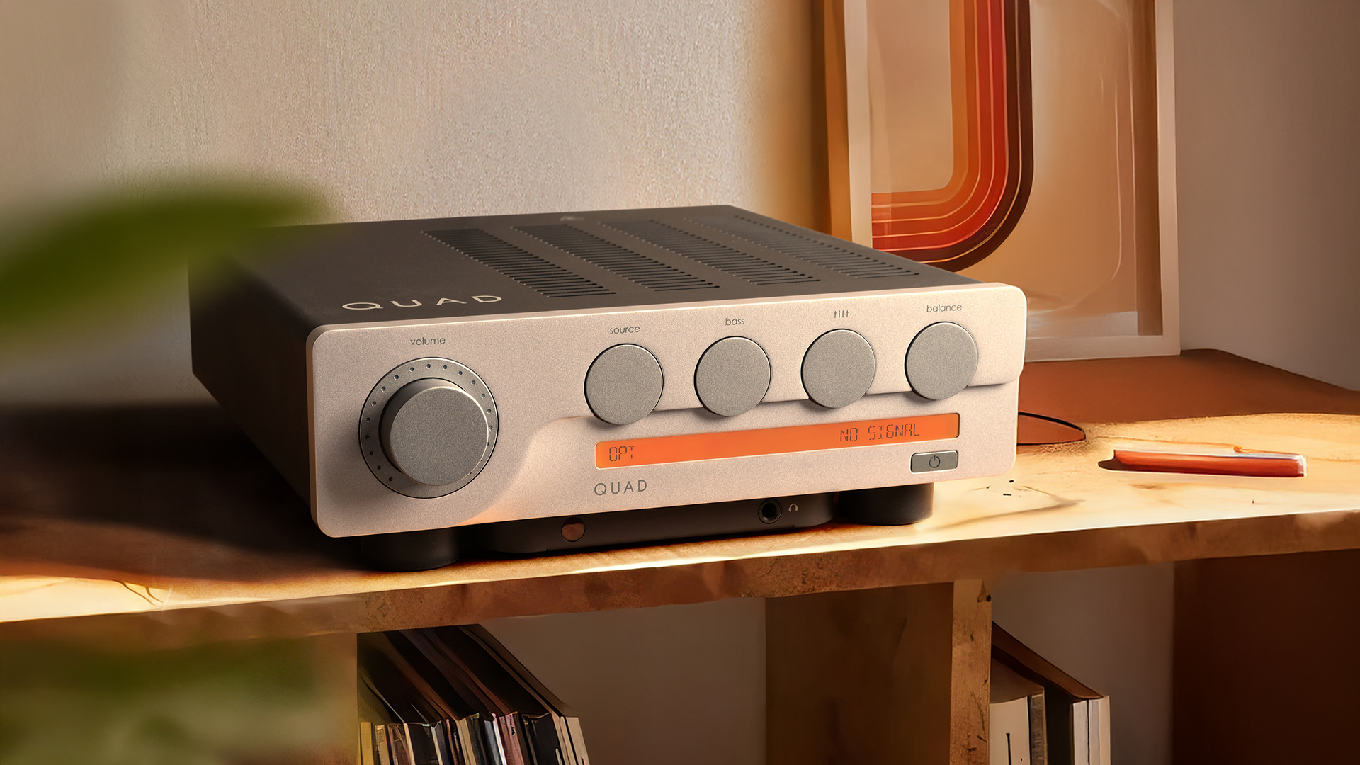 QUAD 3 amplifier in lifestyle images – looks very 70s inspired
