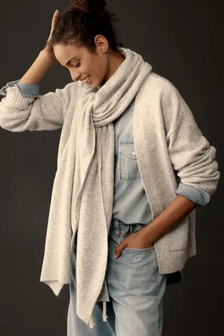 Von Anthropologie Scarf Twofer Cardigan Sweater