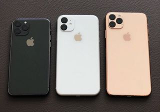 The iPhone 11's square camera patch is distinctive.