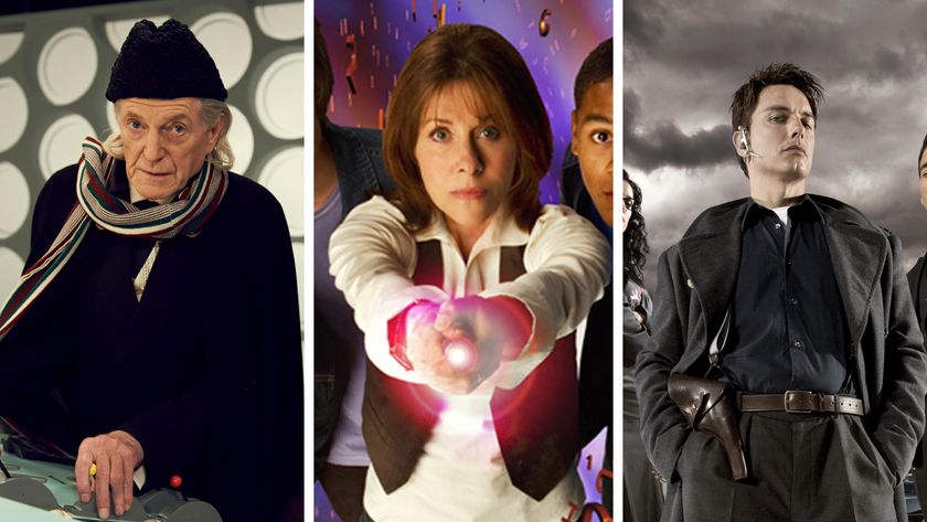 Split image showing three Doctor Who spin-offs: An Adventure in Space and Time, The Sarah Jane Adventures, and Torchwood