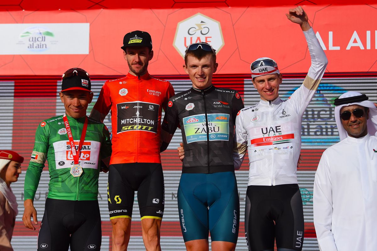 UAE Tour 2020 2nd Edition 5th stage Al Ain Jebel Hafeet 162 km 27022020 Tadej Pogacar SLO UAE Team Emirates Caleb Ewan AUS Lotto Soudal Adam Yates GBR Mitchelton Scott Veljko Stojnic CRO Vini Zabu KTM photo Dario BelingheriBettiniPhoto2020