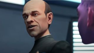 Robert Picardo as the EMH speaking to Dal in Star Trek: Prodigy