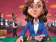 MoneyWeek cover illustration of woman gambling in a casino