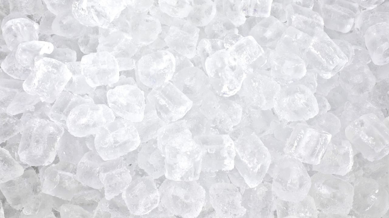 Close up of ice cubes