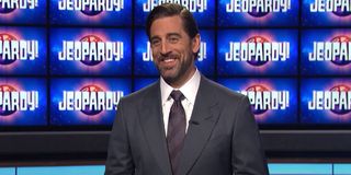 Aaron Rodgers on Jeopardy! set