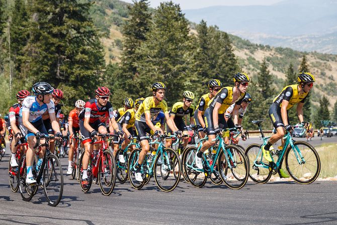 Race leader Sepp Kuss and his LottoNL-Jumbo team lead heading into Wolf Creek during stage 6 of the 2018 Tour of Utah