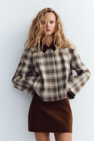 Plaid Cape Jacket