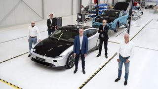 Lightyear One EV car and team in a factory