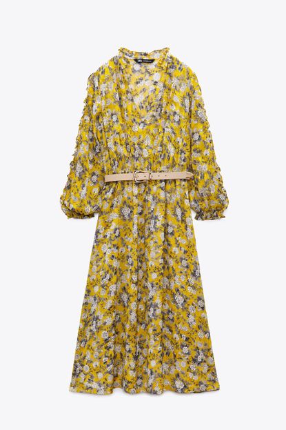 Zara Floral Jacquard Print Dress