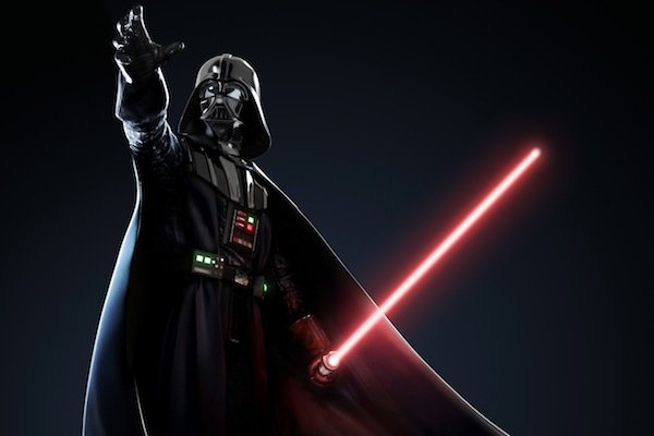 darth vader with light saber