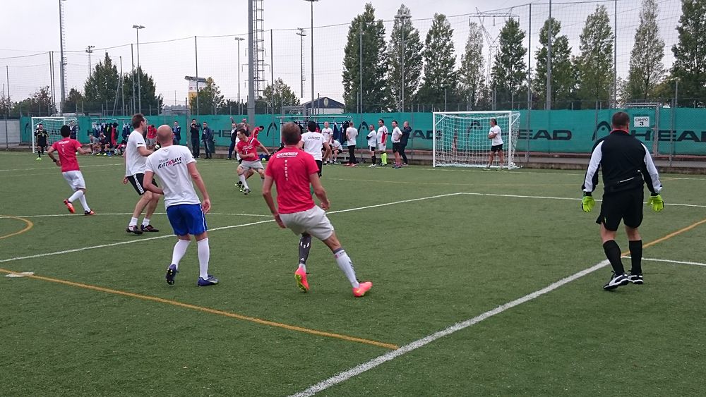 Katusha host their annual team-staff soccer match in Peschiera del Garda, Italy