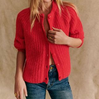 red chunky knit
