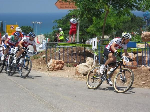 Patrick Gallati (Switzerland) takes a corner after the start