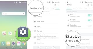 Tap the Networks tab. Tap Share and connect.