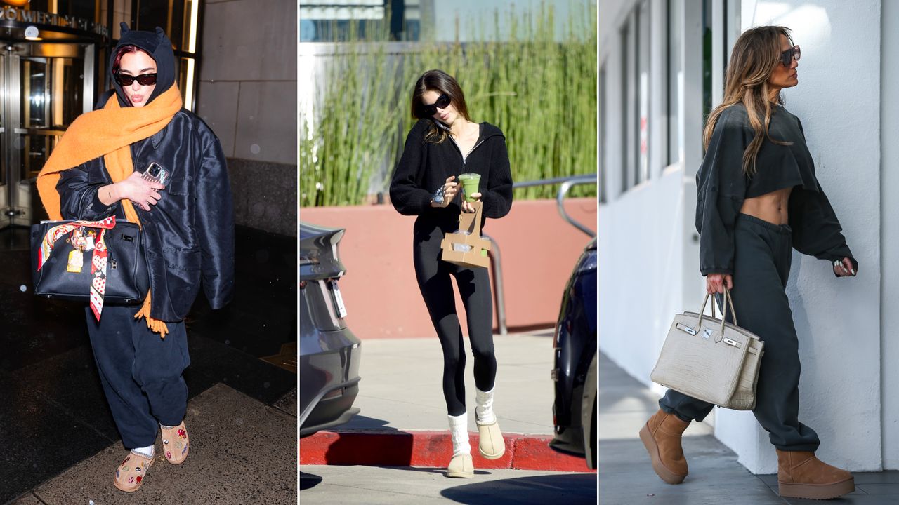 Dua Lipa, Kaia Gerber, and Jennifer Lopez all wearing UGGs in New York City and Los Angeles. 