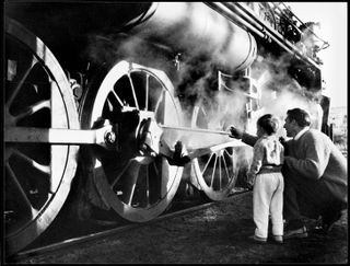 Black-and-white images from the days of steam locomotives