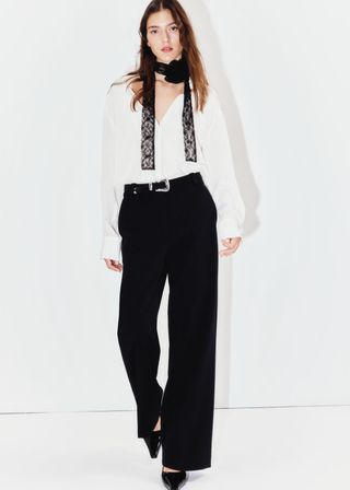 Wide Press-Crease Trousers