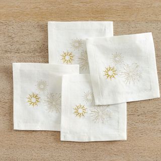 Starburst Cotton/Linen Cocktail Coasters - Set of 4