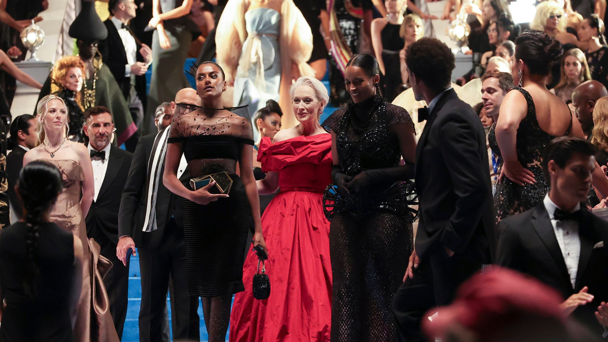 Simone Ashley, Meryl Streep and Stanley Tucci film The Devil Wears Prada 2