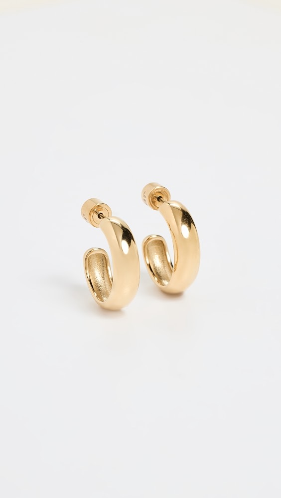 Small Staple Hoops - High Polish Gold