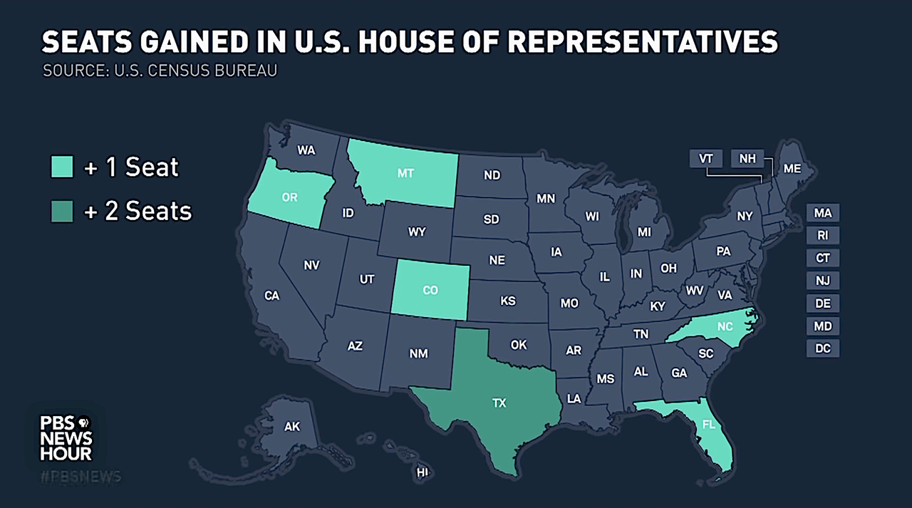 2020 Census reapportionment map