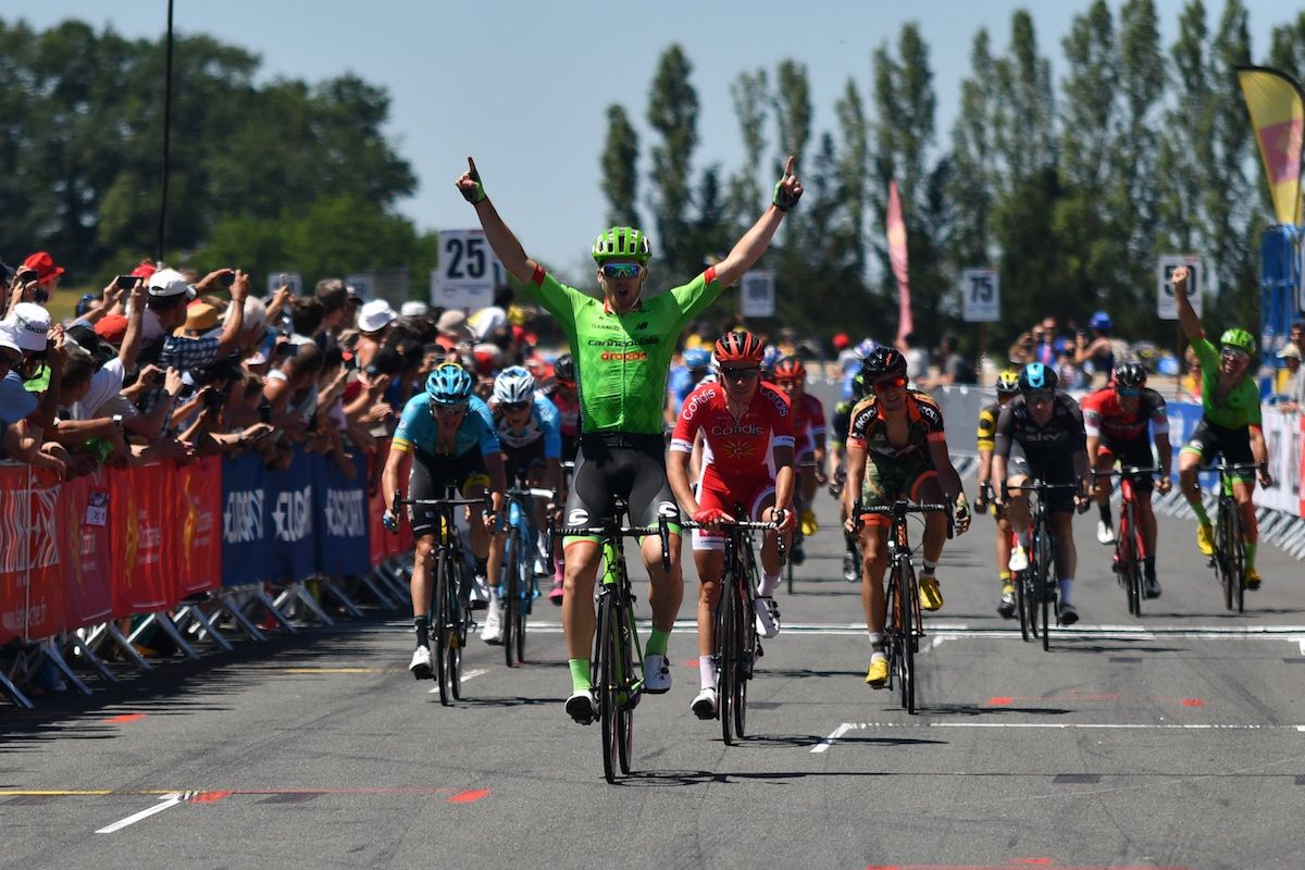 Cannondale-Drapac's Tom Scully takes the win