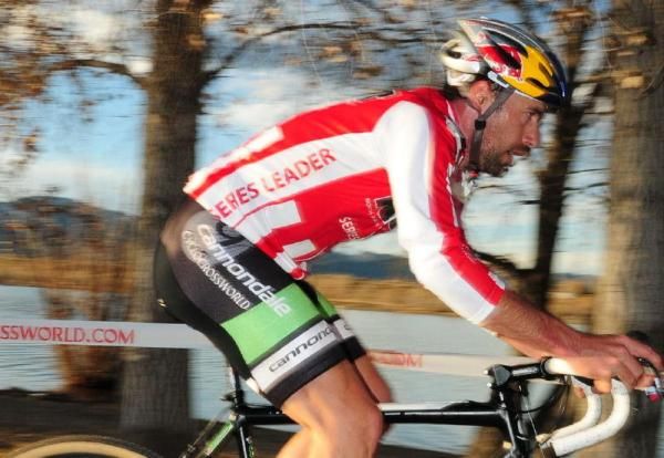 Tim Johnson (Cannondale-Cyclocrossworld.com) streaking past the reservoir.