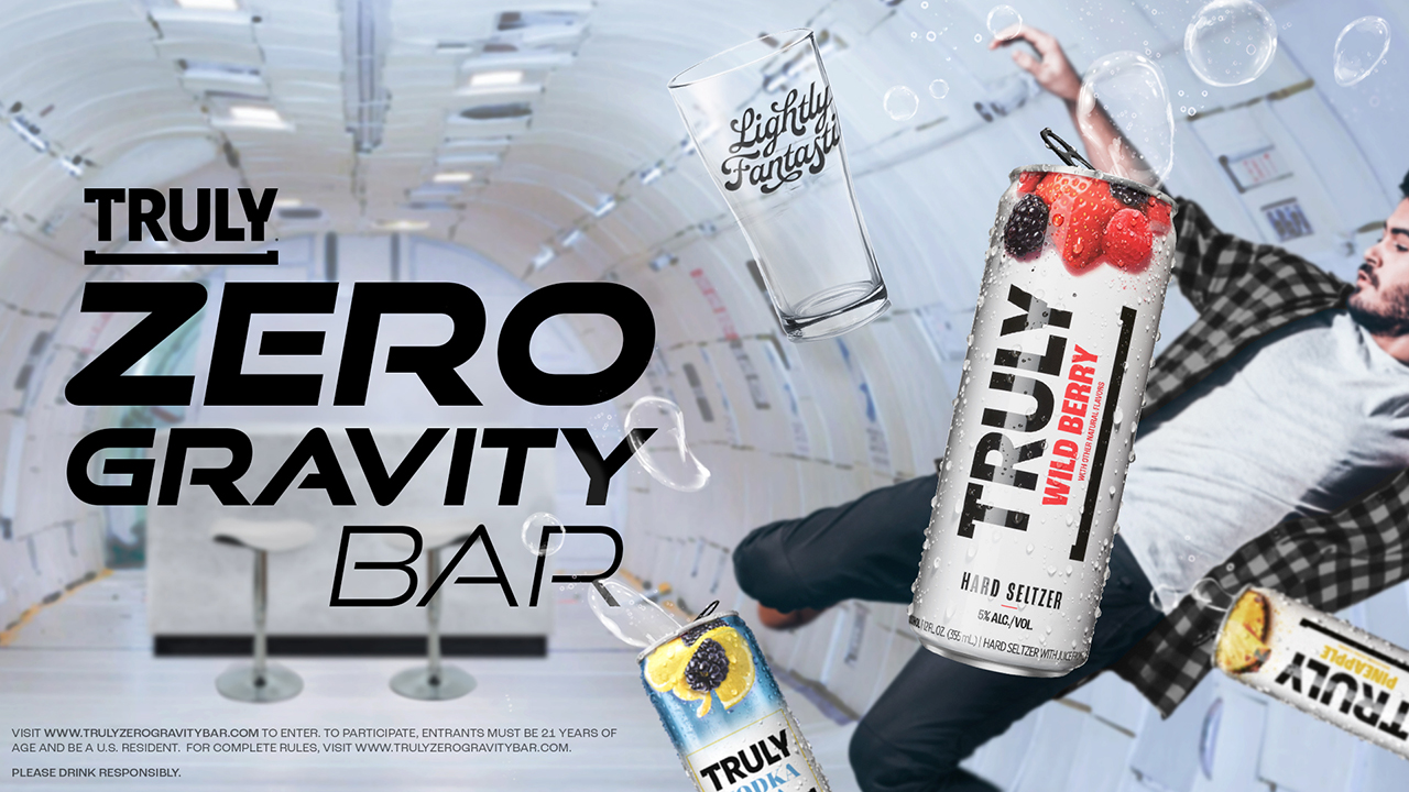 poster advertisting truly's zero-gravity bar