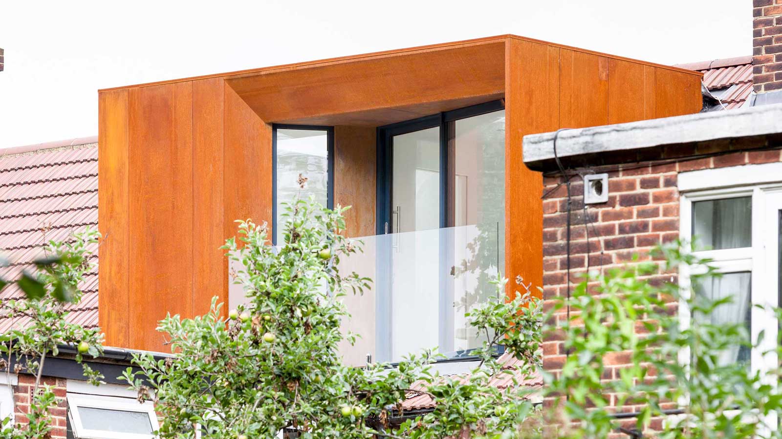 Corten steel clad modern dormer loft conversion