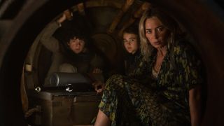 Emily Blunt and kids in A Quiet Place Part II