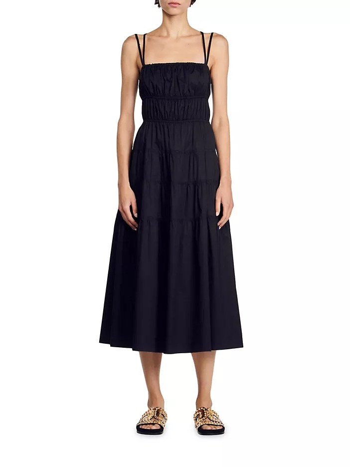 Sandro, Ruched Midi Dress