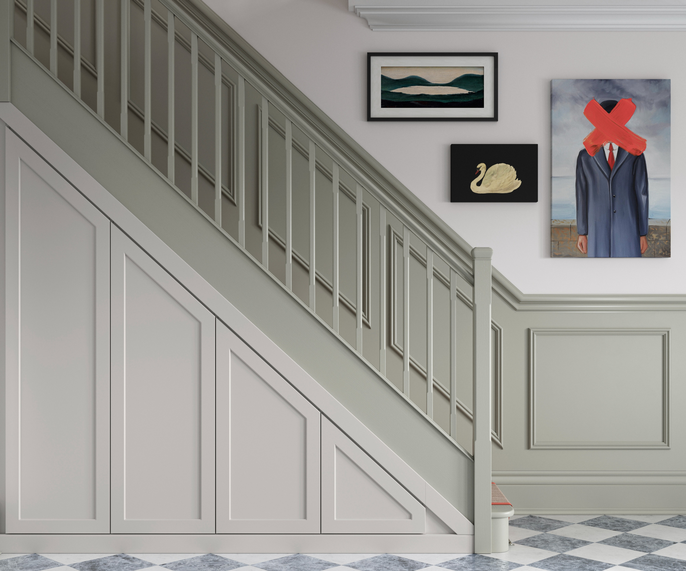 Staircase with understairs storage