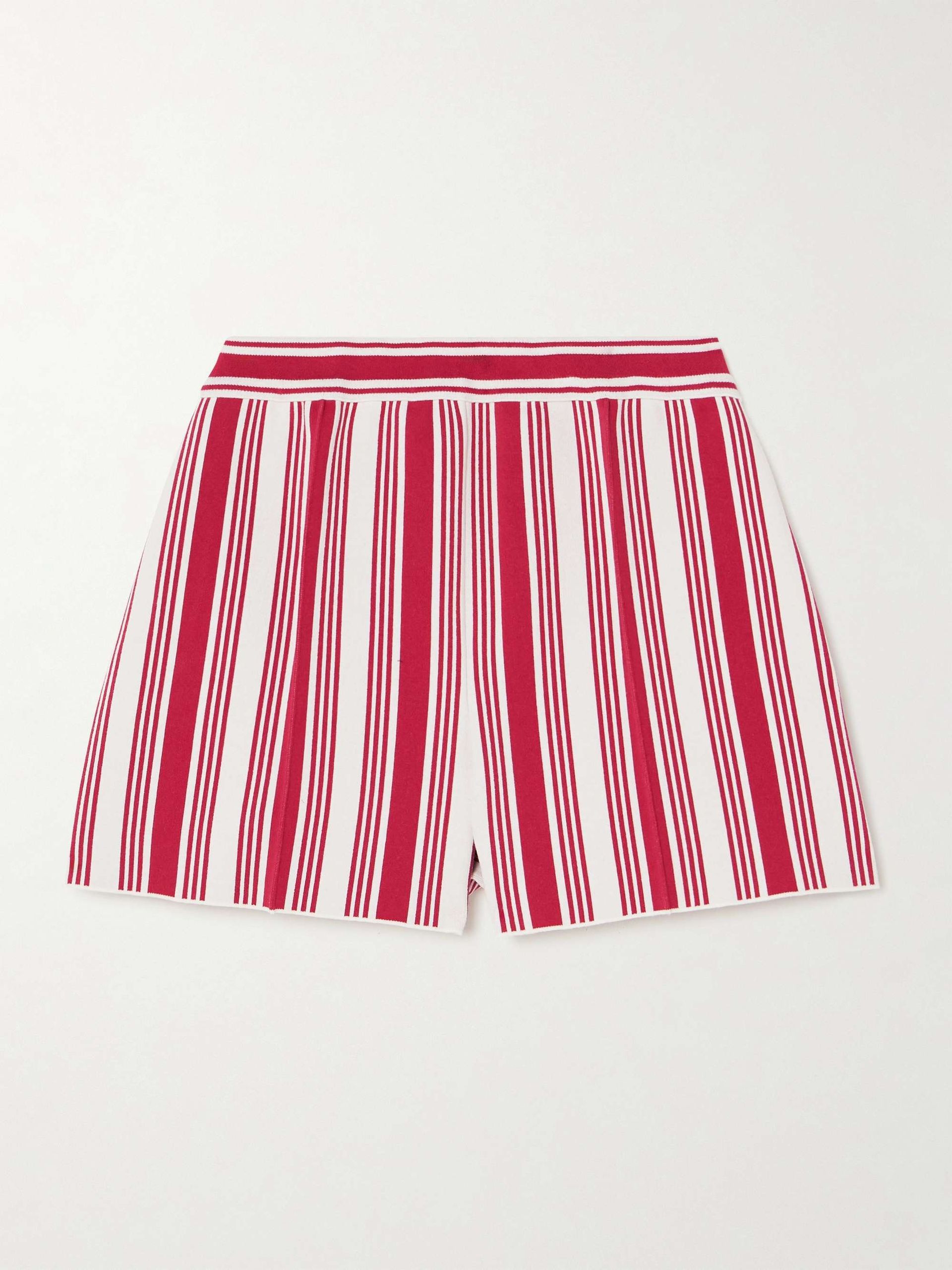 Savannah Striped Cotton-Blend Shorts