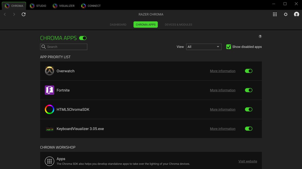 Images of the New Razer Synapse, Razer Chroma app, and Razer Aether products.