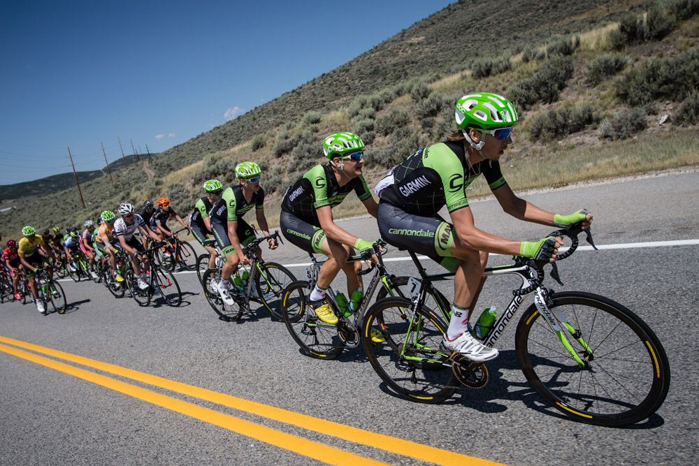 Cannondale-Garmin got to the front first thing this morning