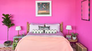 bright pink bedroom to show Myland's 2023 paint color trends