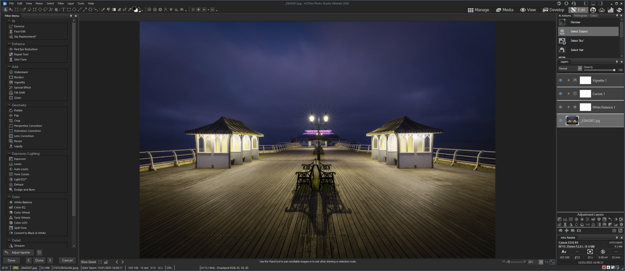 Screengrab of the ACDSee Photo Studio Ultimate 2026 user interface