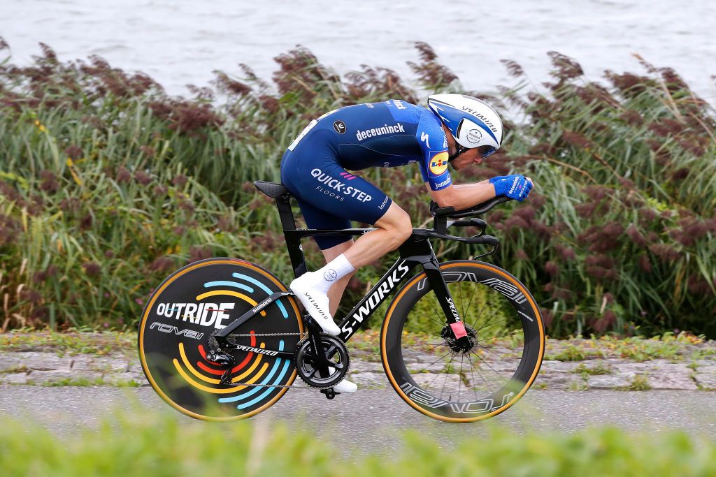 LELYSTAD NETHERLANDS AUGUST 31 Dries Devenyns of Belgium and Team Deceuninck QuickStep competes during the 17th Benelux Tour 2021 Stage 2 a 111km Individual Time Trial stage from Lelystad to Lelystad ITT BeneluxTour on August 31 2021 in Lelystad Netherlands Photo by Bas CzerwinskiGetty Images